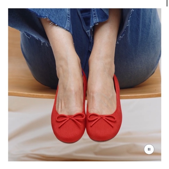 NEW Rothy's The Ballet Flat Glamour Red Size 7